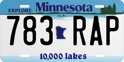 MN license plate 783RAP