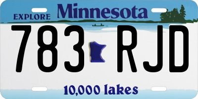 MN license plate 783RJD