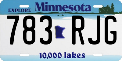 MN license plate 783RJG
