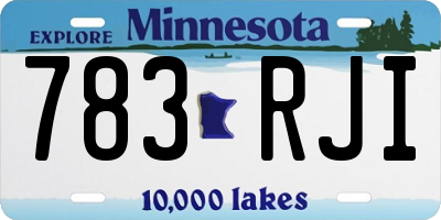 MN license plate 783RJI
