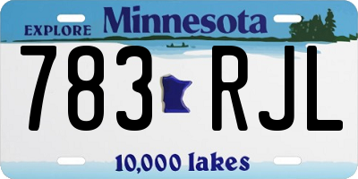 MN license plate 783RJL