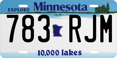 MN license plate 783RJM