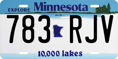 MN license plate 783RJV
