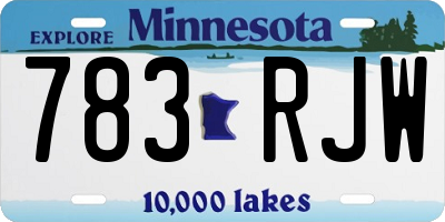 MN license plate 783RJW