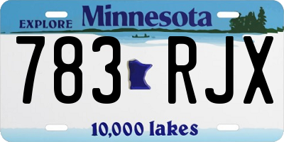 MN license plate 783RJX