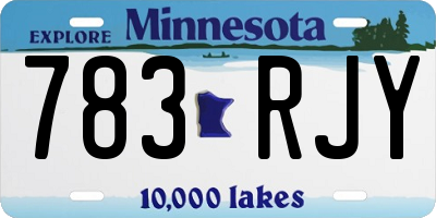 MN license plate 783RJY