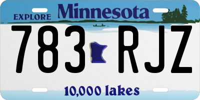 MN license plate 783RJZ