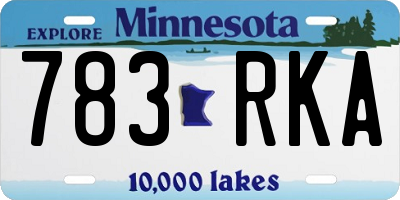 MN license plate 783RKA