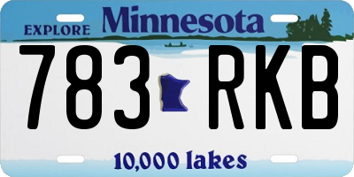 MN license plate 783RKB