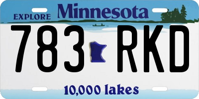 MN license plate 783RKD