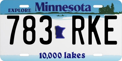 MN license plate 783RKE