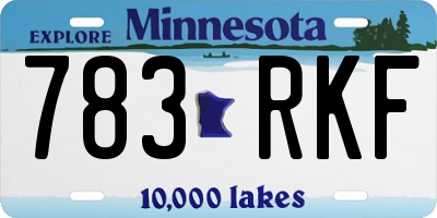 MN license plate 783RKF