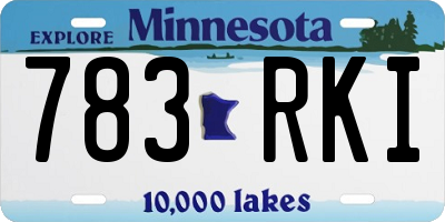 MN license plate 783RKI