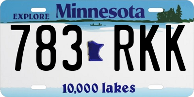 MN license plate 783RKK