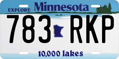 MN license plate 783RKP