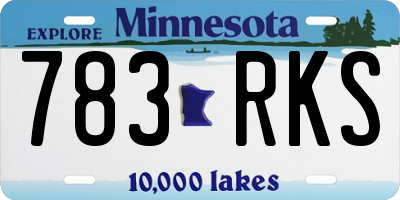 MN license plate 783RKS