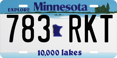 MN license plate 783RKT