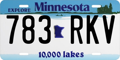 MN license plate 783RKV