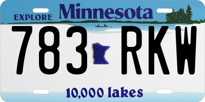 MN license plate 783RKW