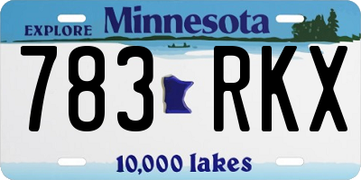 MN license plate 783RKX