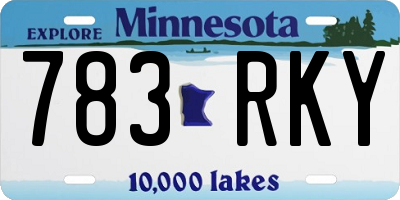 MN license plate 783RKY