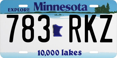 MN license plate 783RKZ