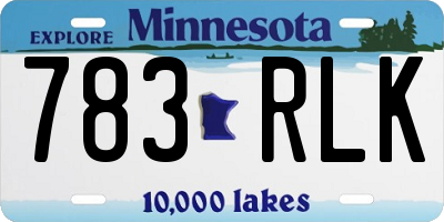 MN license plate 783RLK