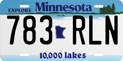 MN license plate 783RLN