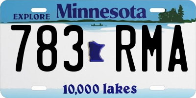 MN license plate 783RMA