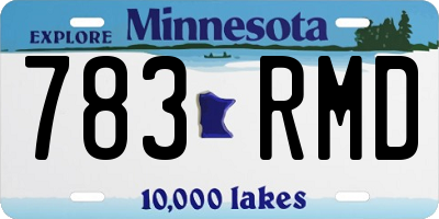 MN license plate 783RMD