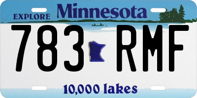 MN license plate 783RMF