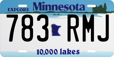 MN license plate 783RMJ