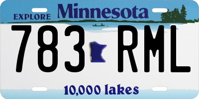 MN license plate 783RML