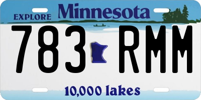 MN license plate 783RMM