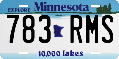 MN license plate 783RMS