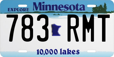 MN license plate 783RMT