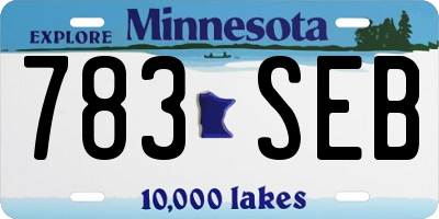 MN license plate 783SEB