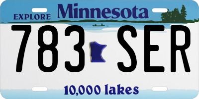 MN license plate 783SER