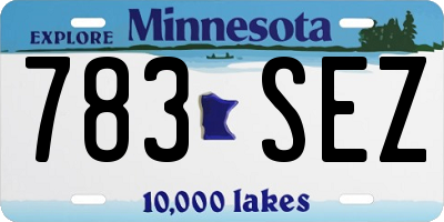 MN license plate 783SEZ