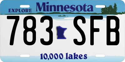 MN license plate 783SFB