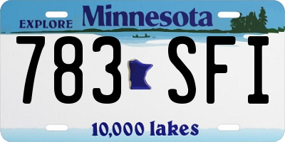 MN license plate 783SFI