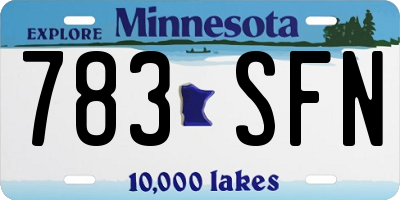 MN license plate 783SFN