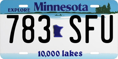MN license plate 783SFU
