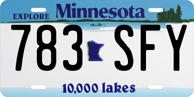 MN license plate 783SFY