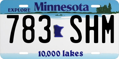 MN license plate 783SHM