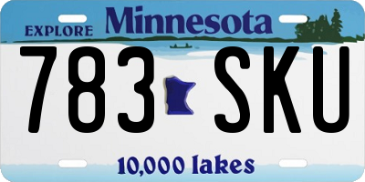 MN license plate 783SKU