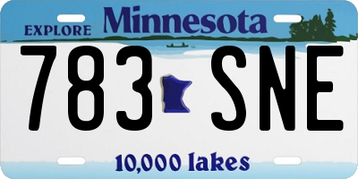 MN license plate 783SNE