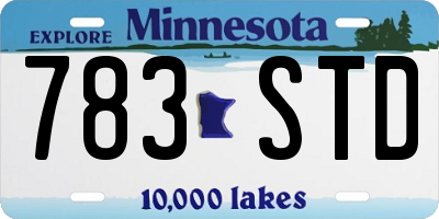 MN license plate 783STD