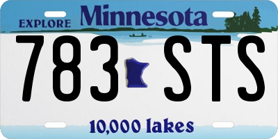 MN license plate 783STS