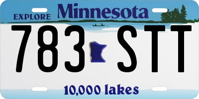 MN license plate 783STT